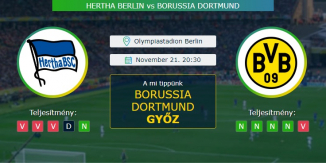 Hertha Berlin - Borussia Dortmund 21.11.2020 Tippek Bundesliga