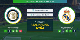 Inter - Real Madrid 25.11. 2020 Tippek Bajnokok Ligája