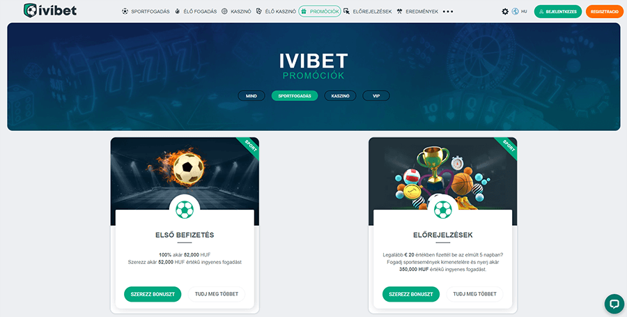 Ivibet sportfogadási bónusz