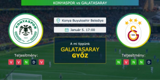 Konyaspor – Galatasaray 05.01.2021 Tippek Török bajnokság