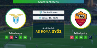 Lazio – AS Roma 15.01.2021 Tippek Serie A