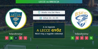 Lecce-Brescia 22.07.2020 Tippek Serie A