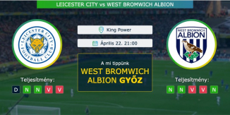 Leicester City – West Bromwich Albion 22.04.2021 Tippek Premier League