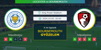 Leicester - Bournemouth 05.10.2024. Tippek Premier League