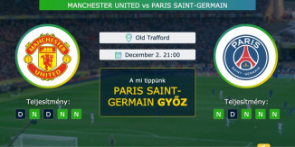 Manchester United – Paris Saint-Germain 02.12.2020 Tippek Bajnokok Ligája