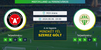 Midtjylland - Ferencváros 06.08.2024. Tippek Bajnokok Ligája