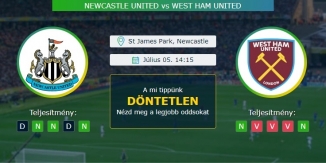 Newcastle United – West Ham United 05.07.2020 Tippek Premiere League