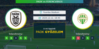 PAOK - Ferencváros 12.12.2024. Tippek Európa-liga