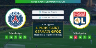 Paris Saint-Germain - Lyon 31.07.2020 Tippek Francia Ligakupa