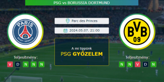 PSG - Borussia Dortmund 07.05.2024. Tippek Bajnokok Ligája