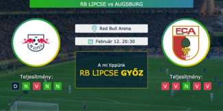 RB Lipcse – Augsburg 12.02.2021 Tippek Bundesliga