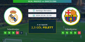 Real Madrid - Barcelona 26.10.2024. Tippek LaLiga