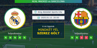 Real Madrid - Barcelona 12.01.2025. Tippek Spanyol Szuperkupa