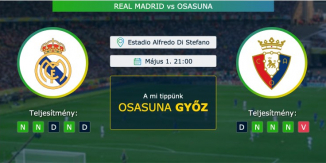 Real Madrid – Osasuna 01.05.2021 Tippek La Liga