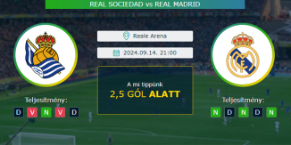 Real Sociedad - Real Madrid 14.09.2024. Tippek LaLiga