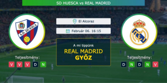 SD Huesca – Real Madrid 06.02.2021 Tippek La Liga