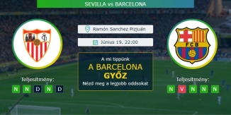 Sevilla - Barcelona 2020 június 19 Tippek La Liga