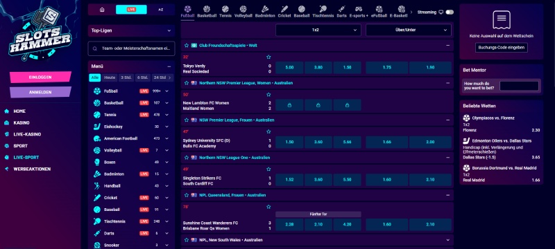 Slots Hammer Live-Sportwetten