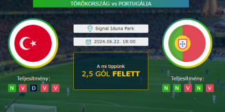 Törökország - Portugália 22.06.2024. Tippek Euro 24