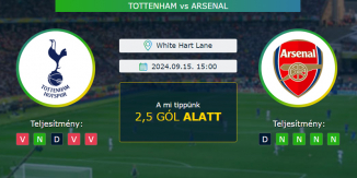 Tottenham - Arsenal 15.09.2024. Tippek Premier League