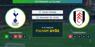 Tottenham – Fulham 30.12.2020 Tippek Premier League