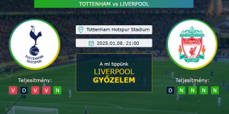 Tottenham - Liverpool 08.01.2025. Tippek Angol Ligakupa