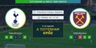 Tottenham - West Ham United 18.10.2020 Tippek Premier League