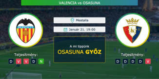 Valencia – Osasuna 21.01.2021 Tippek La Liga