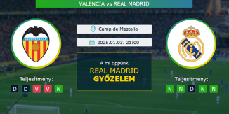 Valencia - Real Madrid 03.01.2025. Tippek LaLiga