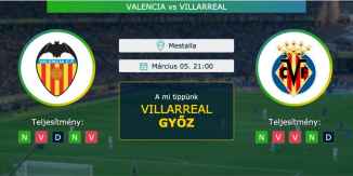 Valencia – Villarreal 05.03.2021 Tippek La Liga