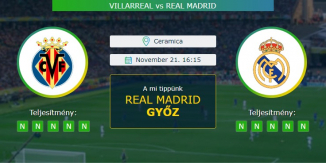 Villarreal - Real Madrid 21.11.2020 Tippek La Liga