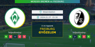 Werder Bremen - Freiburg 27.01.2024. Tippek Bundesliga