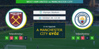 West Ham United - Manchester City 24.10.2020 Tippek Premier League