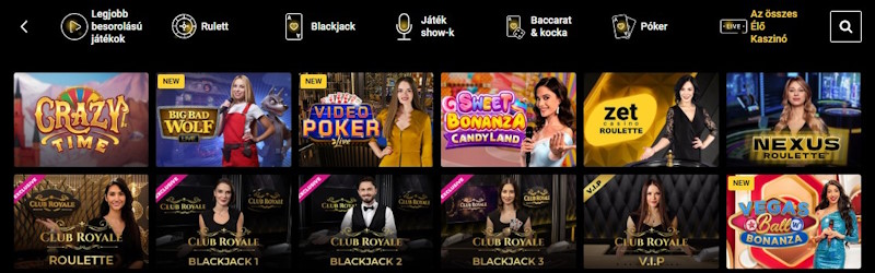 Zet Casino élő játékok