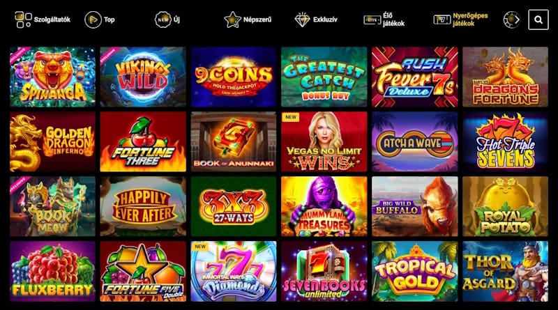 Zet Casino nyerőgépes játékok